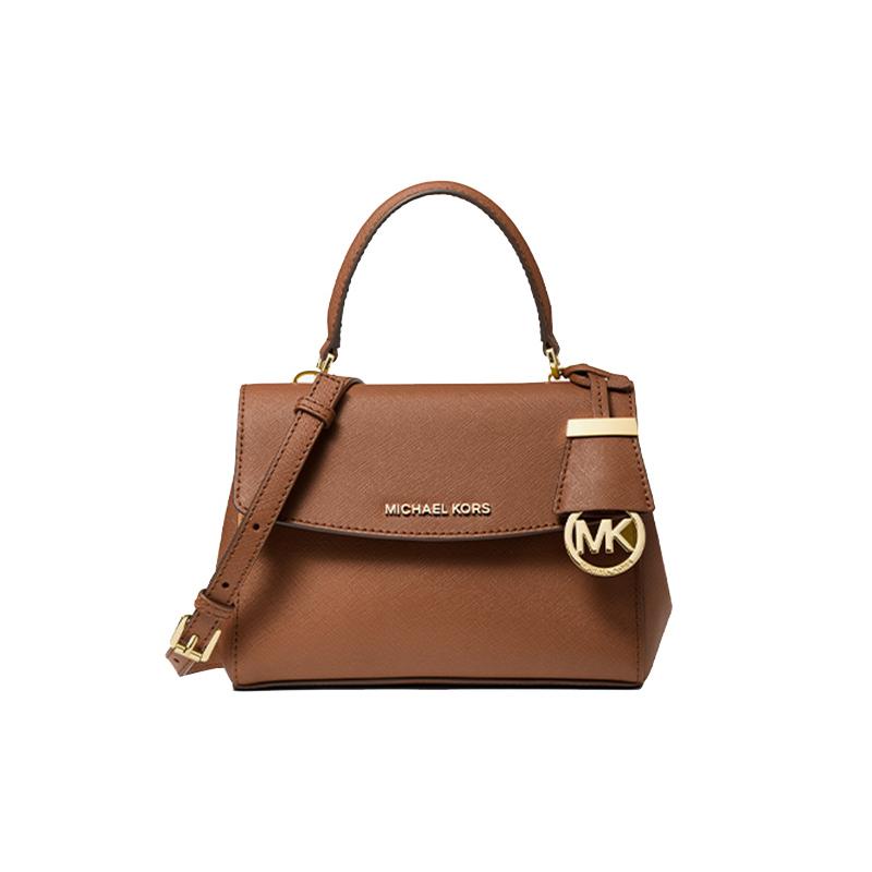 MICHAEL KORS Ava letter logo flip solid color commuter handbag leather one-shoulder crossbody handbag mini women s brown коричневый