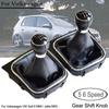 5/6 Speed Stick Gear Shift Knob With Leather Boot Collar Case For Volkswagen VW Golf 5 V MK5 MK6 Jetta 2005-2014 Car Stying