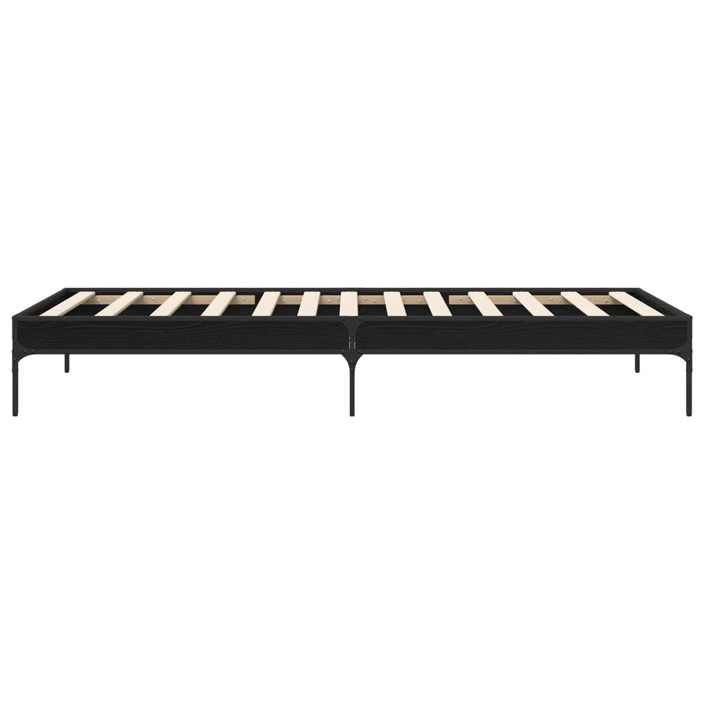 Bed Frame Black Oak 80 x 200 cm Particleboard