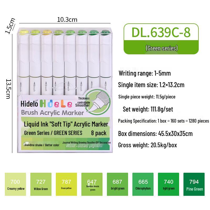 Huideluo Soft-tip Marker Set: Liquid Ink Acrylic Art and Journal Drawing Pens for Students