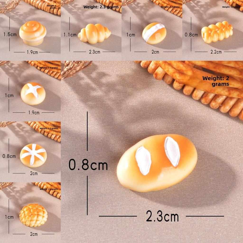 Simulated Food Cream Bread Croissants And Pineapple Buns Resin Ornament For Gift
