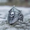 European and American Popular Ghost Head Shield Ring Men's Fashion Ring