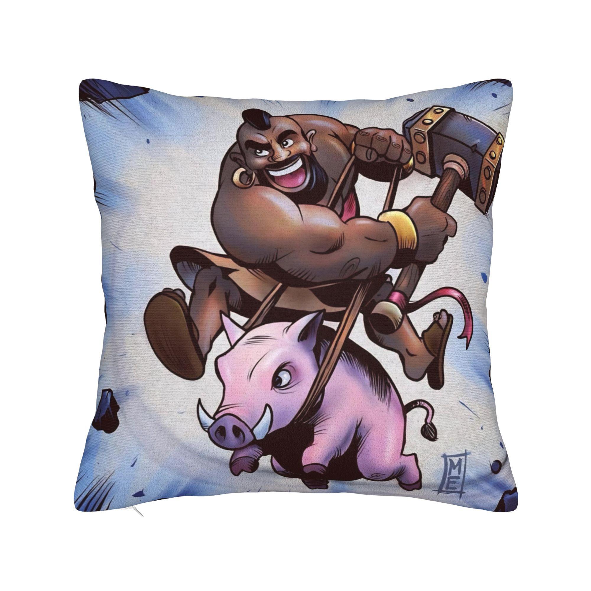 

Hog Rider Pillowcases Accessories Soft Cushion Cover Decoration Pillow Case Cover Bed Multiple Sizes 12x12Inch
