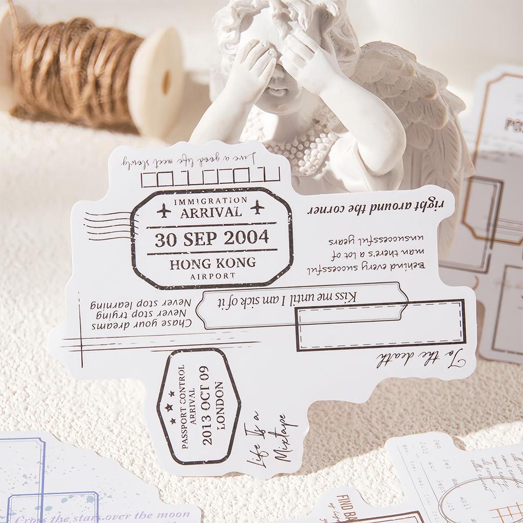 Ta Merry Sticker Collage Large Assorted English Cute Retro Stylish Cute Smartphone Deco Korean Classic Vintage Collage Stickers Materials, Capacity,