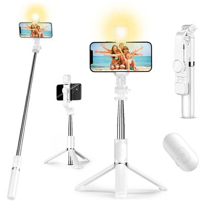 Beleuchteter kabelloser Bluetooth-Selfie-Stick, faltbares tragbares Stativ mit Fülllicht-Auslöser-Fernbedienung für Android-iPhone-Telefon