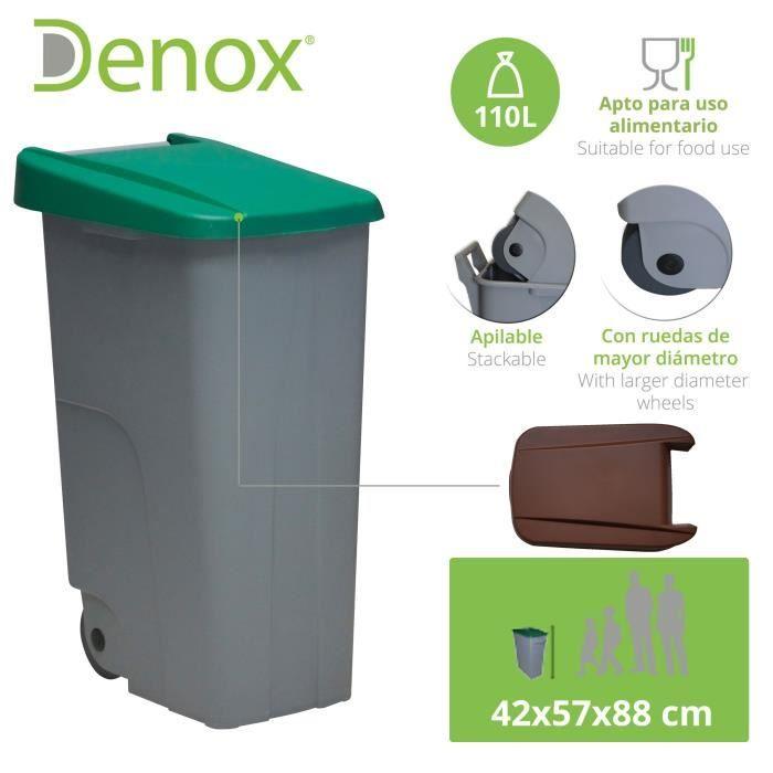 Denox Conteneur Eco, 110 L, Vert Polypropylène, Unique