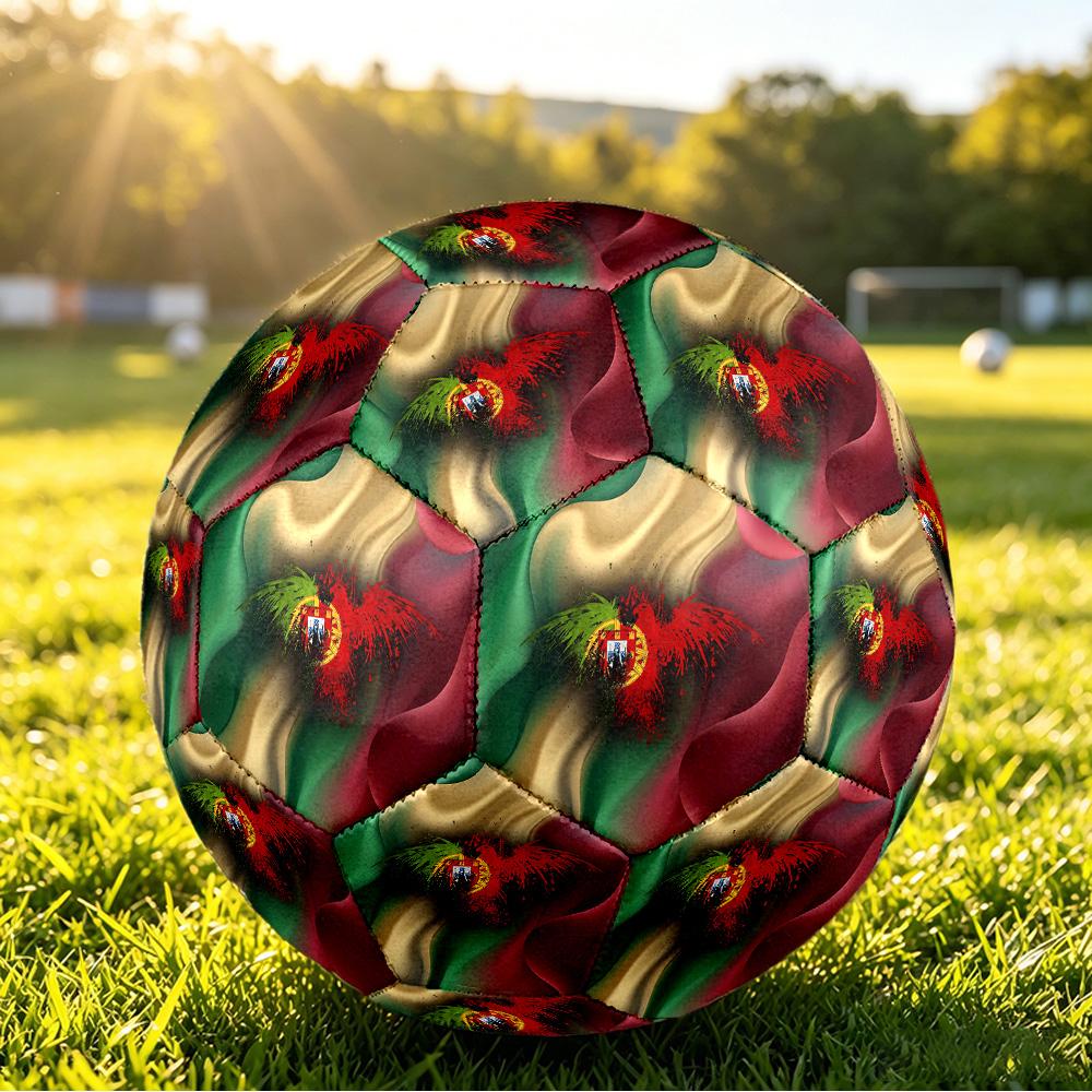 Portugal Football Printed Size 5 Soccer Ball Wear Resistant Standard Adult Training Football Fan Gift for Indoor Outdoor Match Sports