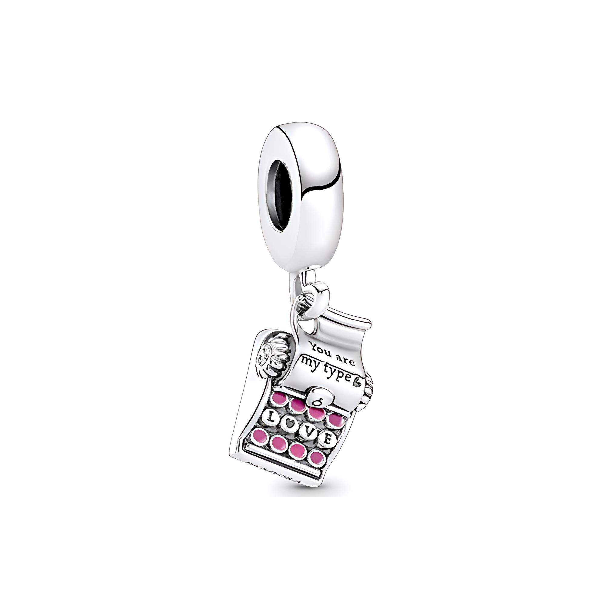 Pandora Love Typewriter Charm Men Charm Pink 790069C01 Pink,F