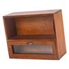 Desktop Storage Box with Drawer and Open Cabinet Wooden Retro Desk Organizer for Office Bedroom