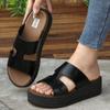 Fashion Ladies Fashion Slippers Mid Heel Anti-slip Round Head Shoes for Women Sense of Luxury Open Toes Comfortable