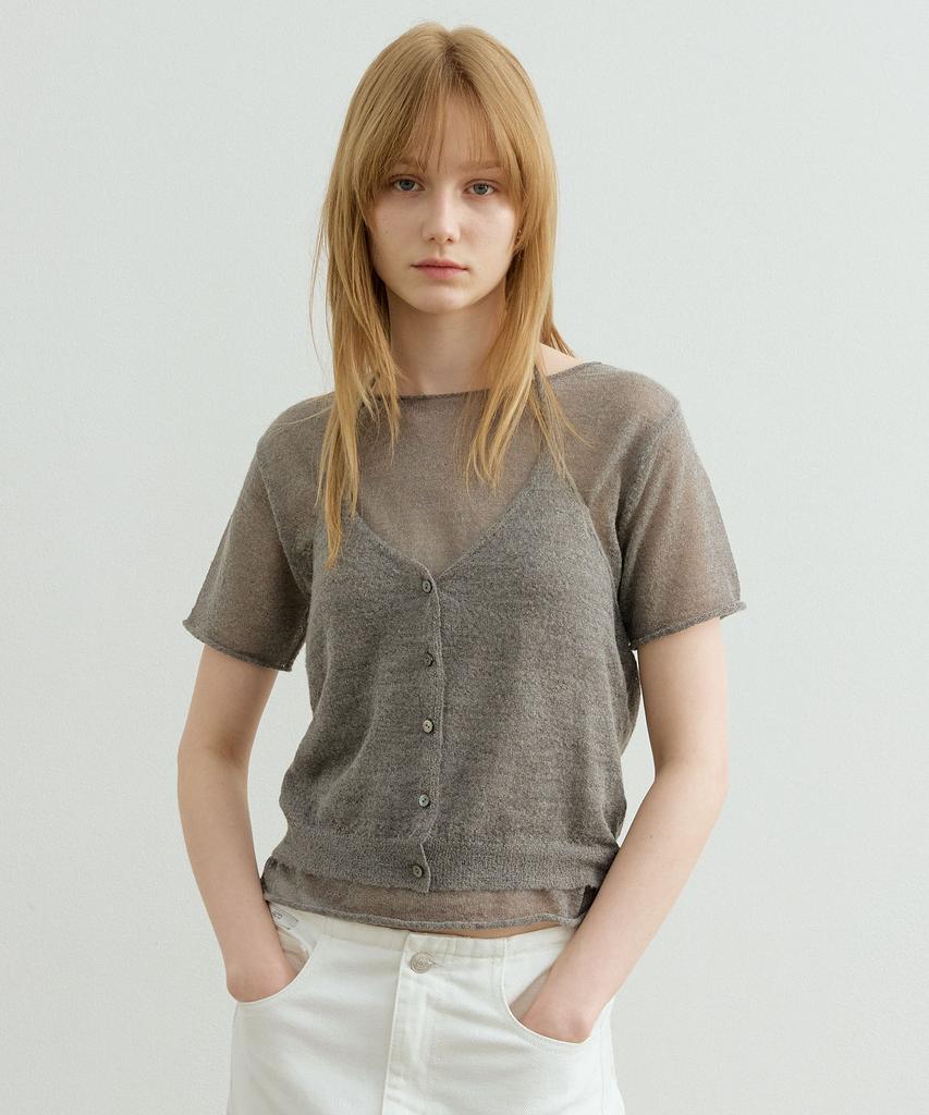 ARTID Mohair Halter Layered Knit Set_Grey