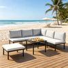 Modular Outdoor Sectional Sofa Set, Contemporary Conversation Set, Elegant Patio Furniture Set