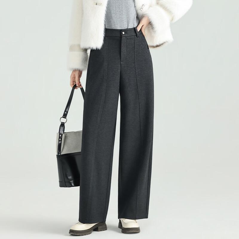 Mengshuya Winter High-Waist Relaxed Fit Pants for Pear Shapes