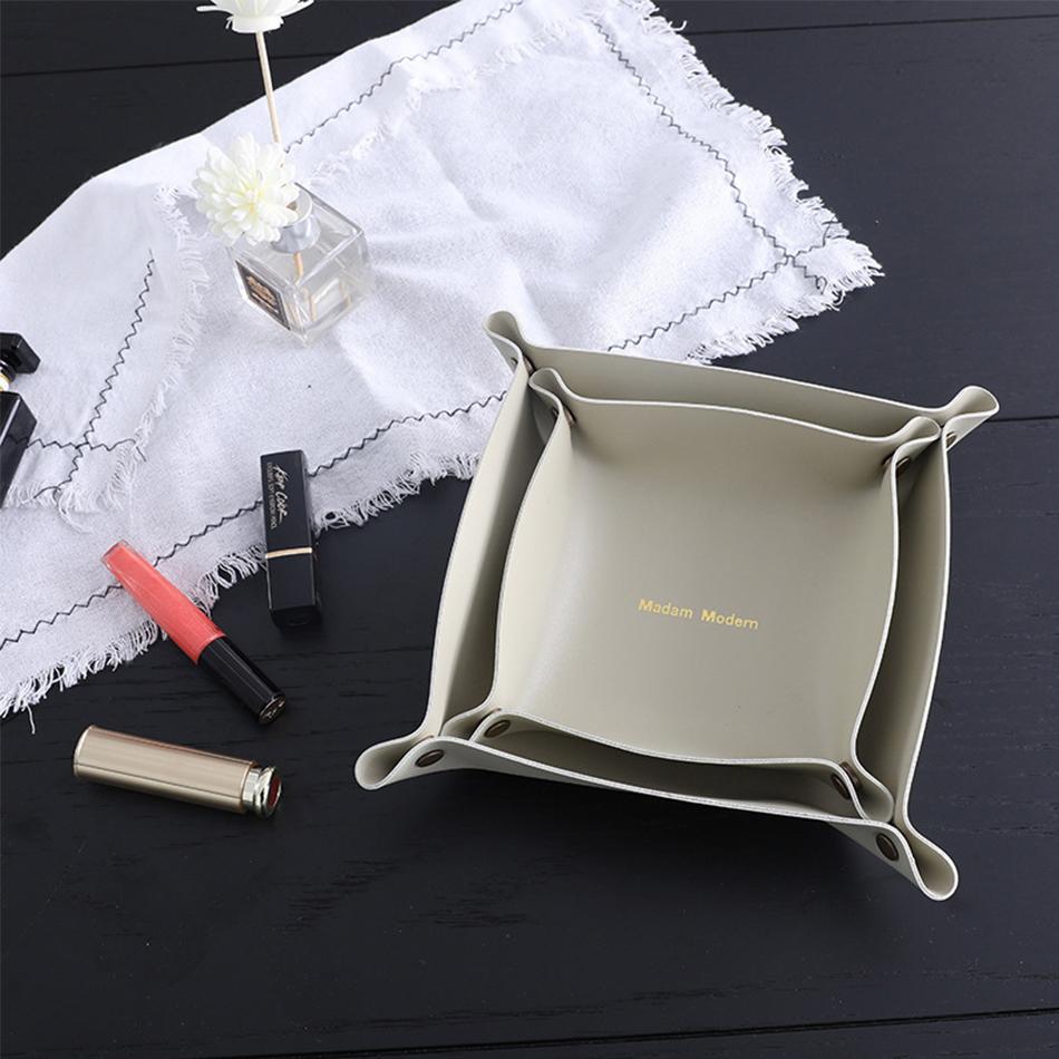 Trays Leather Personalized Desk Organizer Desktop Storage Box for Jewlery Key Cosmetics Glasses Headphone Wallet Office Home Use