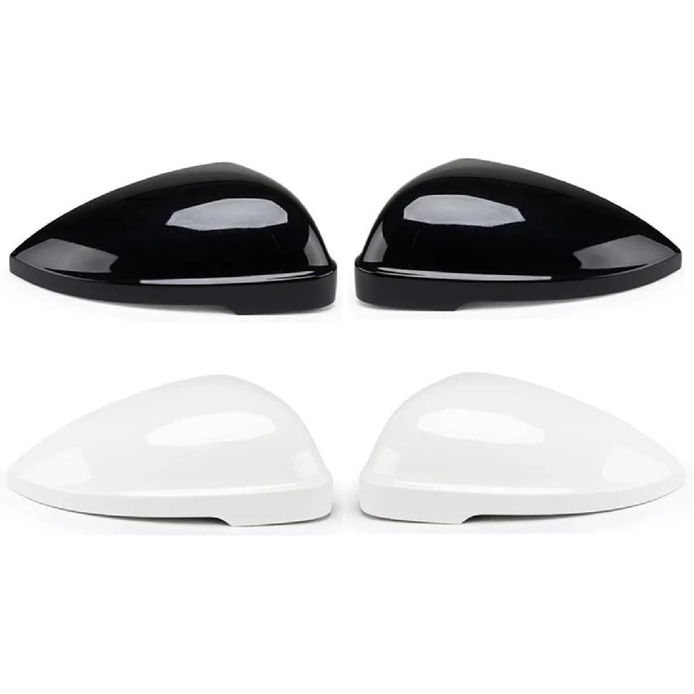 Side Mirror Cover Compatible For VW Jetta MK7 2019 2020 2021 2022 2023 Rearview Mirror Housing Shell Automotive Accessories(White Right)