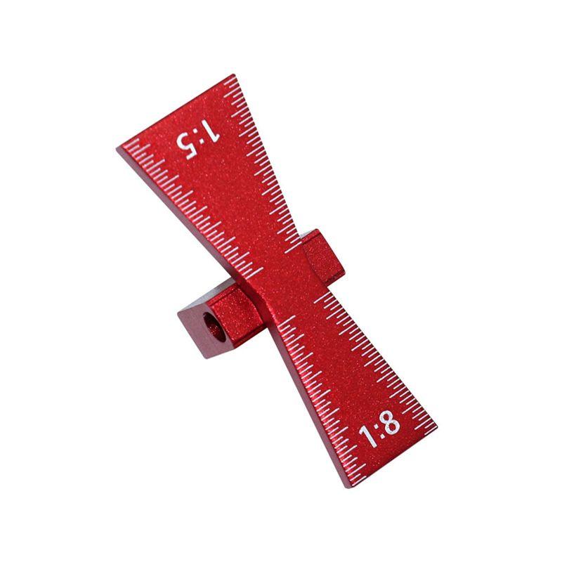 ABKS-Wheel Marking Gauge Dovetail Jig Guide Marker Aluminium Alloy Scribing Tool - Woodworking 1:5 1:8, Inch/Mm Scale Ruler