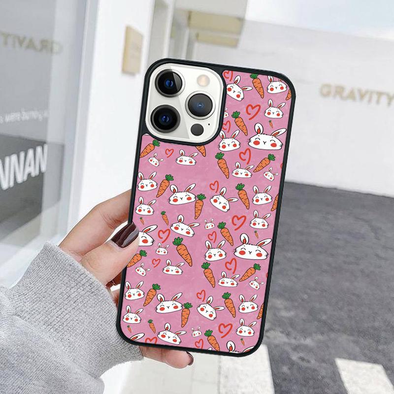 Cute Cartoon Carrot Pattern Phone Case For iPhone 17 Air 15 16 Cover  11 13 14 Pro Max 12 Plus Max Fundas