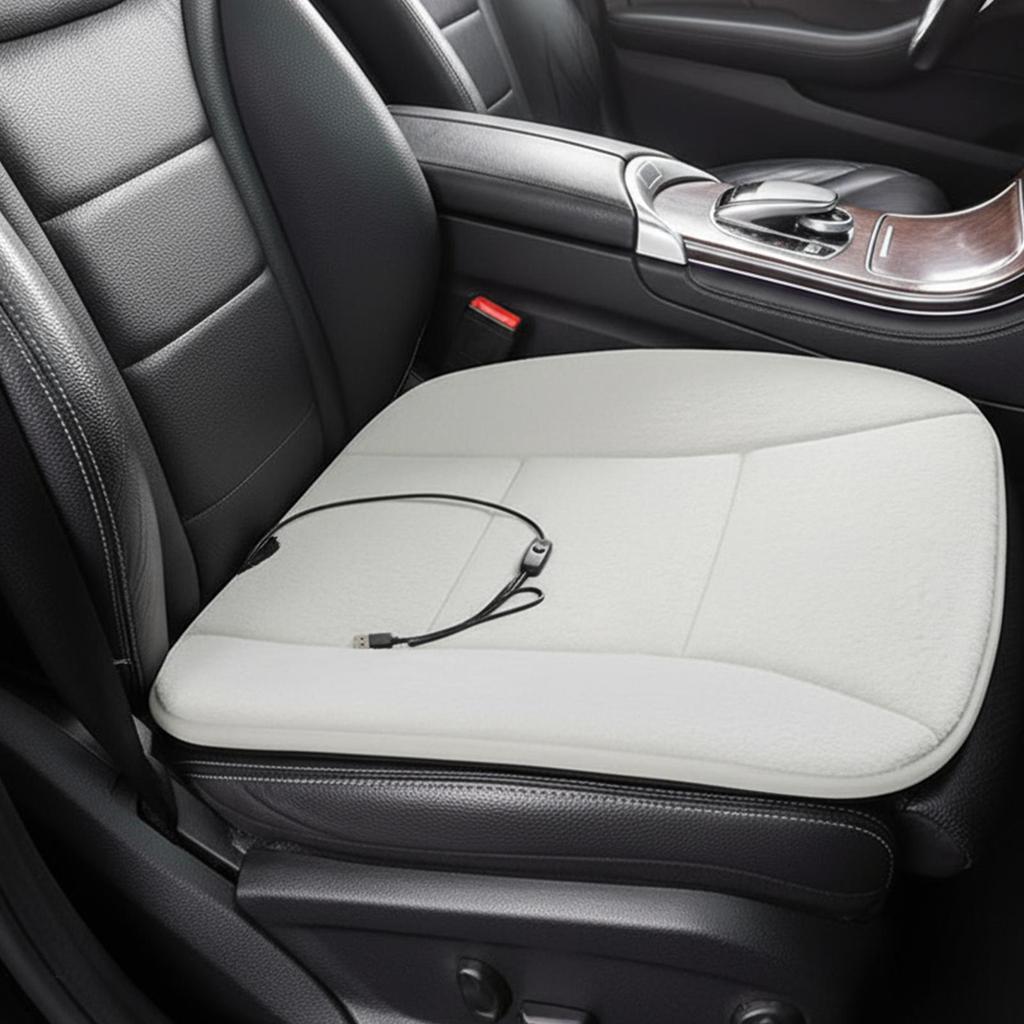 Heated Seat Covers for Cars 12V Electric USB Rechargeable Auto Accessory Heated Seat Pad for Winter Vehicle SUV Trucks Van