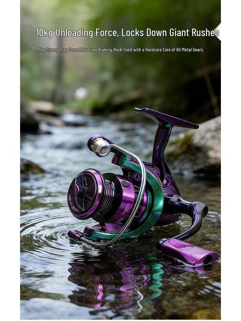 Long-Casting Full Metal Spinning Reel with Slanted Spool for Cross-Border Fishing