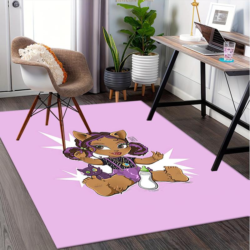 Monster High Office Chair Mat - Cute Cartoon Kitten Decor for Home Office, Living Room, Bedroom Gift Idea.122318a