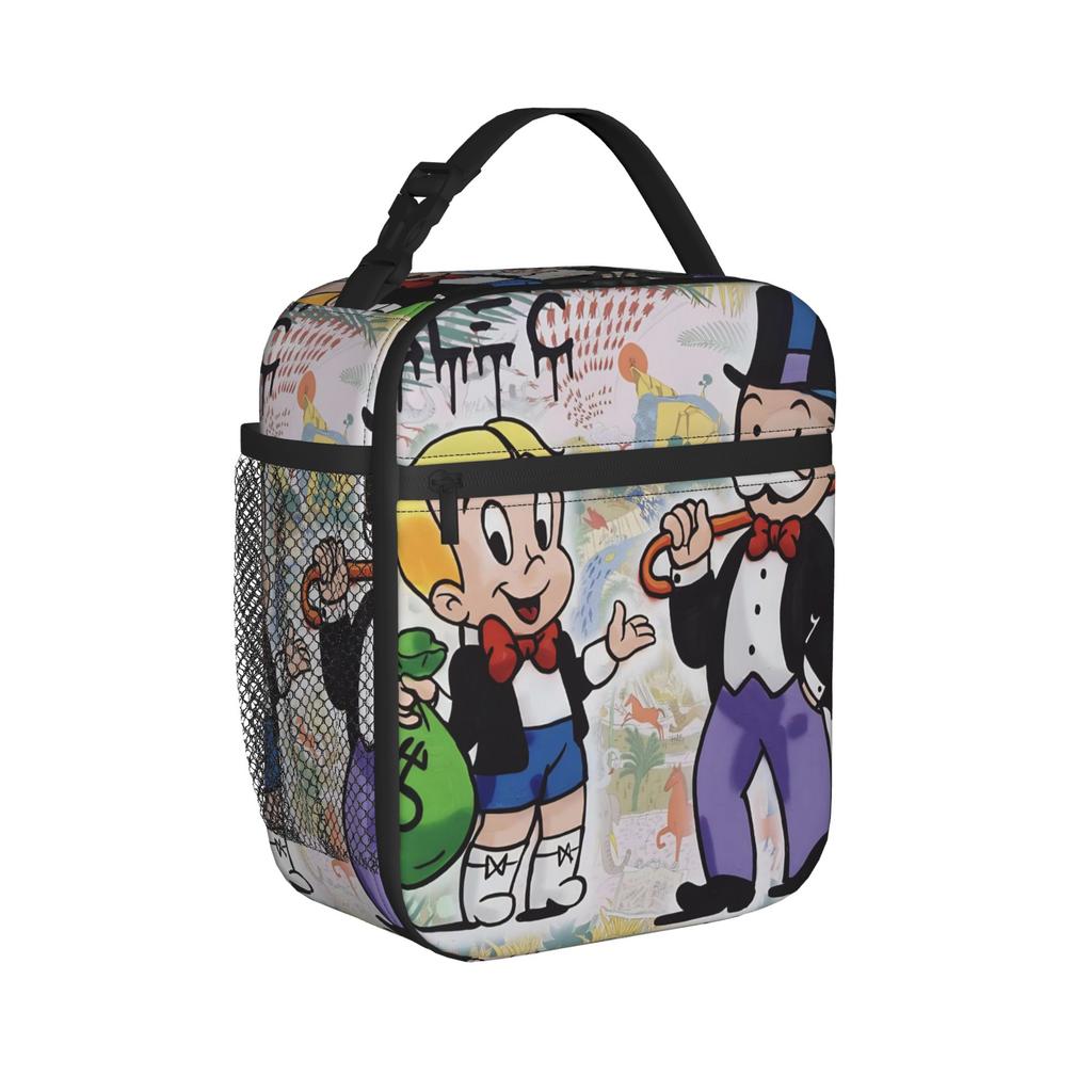 Alec Monopolys Insulated Lunch Bag for Men Women Food Bag Portable Cooler Thermal Lunch Boxes For School Office