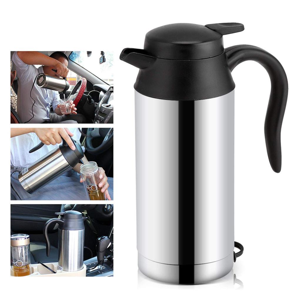 Car Electric Water Keeps Hot for Car Outdoor Long Distance 750ml Kettle, In-Car Heater, Water, Coffee, Tea, Camping, Activities, Travel,