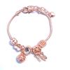Crystal Beaded Love Heart Bracelet with Rhinestone Pendant - Adjustable Friendship Jewelry