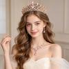 Luxury Crystal Crown Necklace Earring Set Rhinestone Bridal Jewelry Set Bridal Wedding Hair Accessories Jewelry Crown Tiara Set