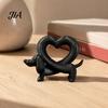Gift for Couples 3D Printed Dachshund Heart Ornament, Creative Dog Statue, Cute Shaped Home Decor Romantic Love Animal Figurine Office Desktop