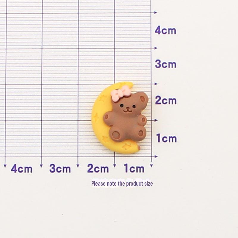 

Аксессуары из смолы Moon Bear Rabbit: Крем-клей, чехол для телефона, повязка на голову, заколка для волос, самодельные наклейки и канцелярские принадлежности.