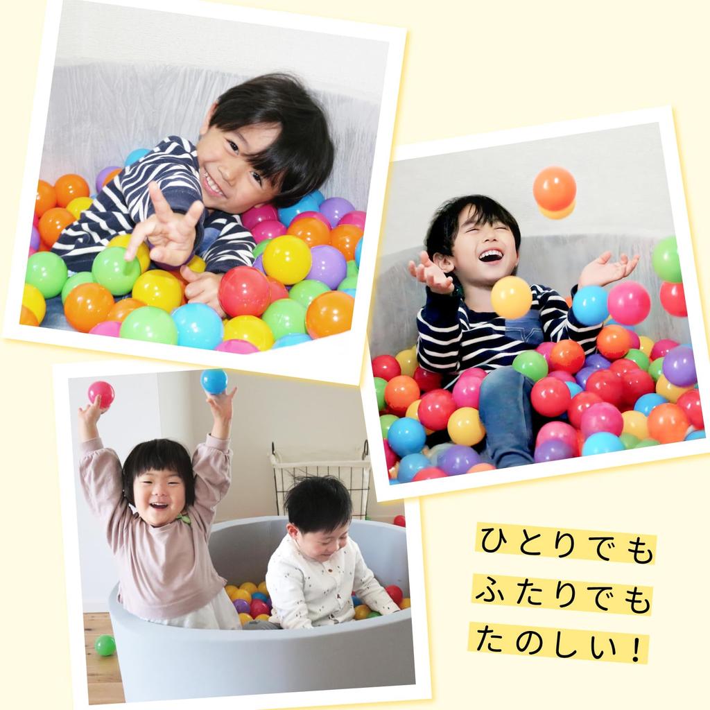 Coccoro Farbkugeln, 6cm Bällebad mit Aufbewahrungstasche (Regenbogen, 7 Farben, 100 Bälle)