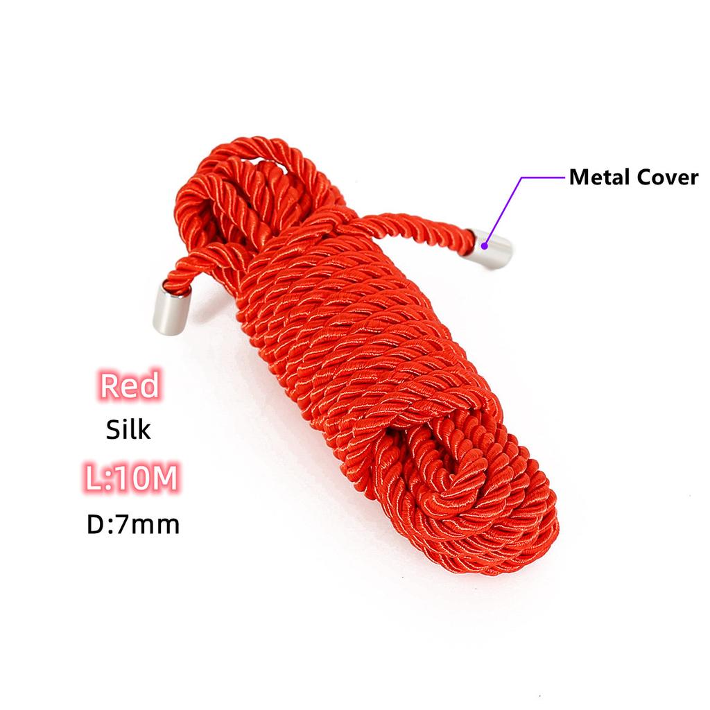 5m 10m Silk Restraints Handcuffs Sexy Binding Rope for Men Women Couples Bdsm Slave Body Bondage Shibari Flirting Erotic Product