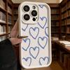 Blue Hand Drawn Heart Pattern Soft TPU Shockproof Case For Xiaomi Redmi Note 15 14 13 12 11 Pro Anti-Fall Protective Back Cover