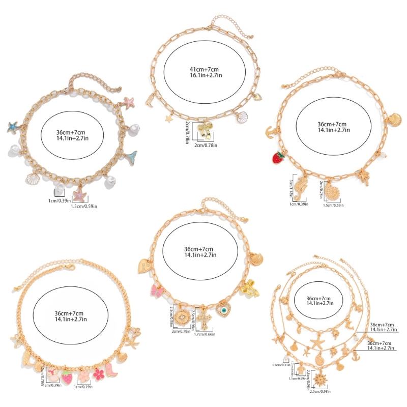 Stylish Gold Crosses Necklace for Women with Seashells Charm Decoration for Beach and Summer Fashion Statement Pieces