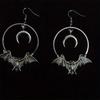 Gothic Style Bat and Moon Pendant Earrings, Personalized Earrings Stylish ear