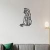 Laser Cut Geometric Wrought Iron Cat Wall Art Sculpture Home Decor