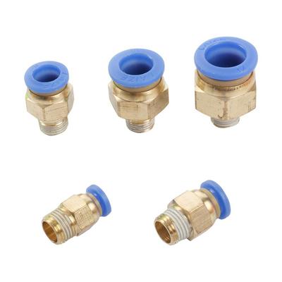 Vzduchové pneumatické rovné konektory z mosazi s vnějším závitem 1/8" pro hadice 4/6/8/10/12mm Rychlospojky Adaptéry 5 ks