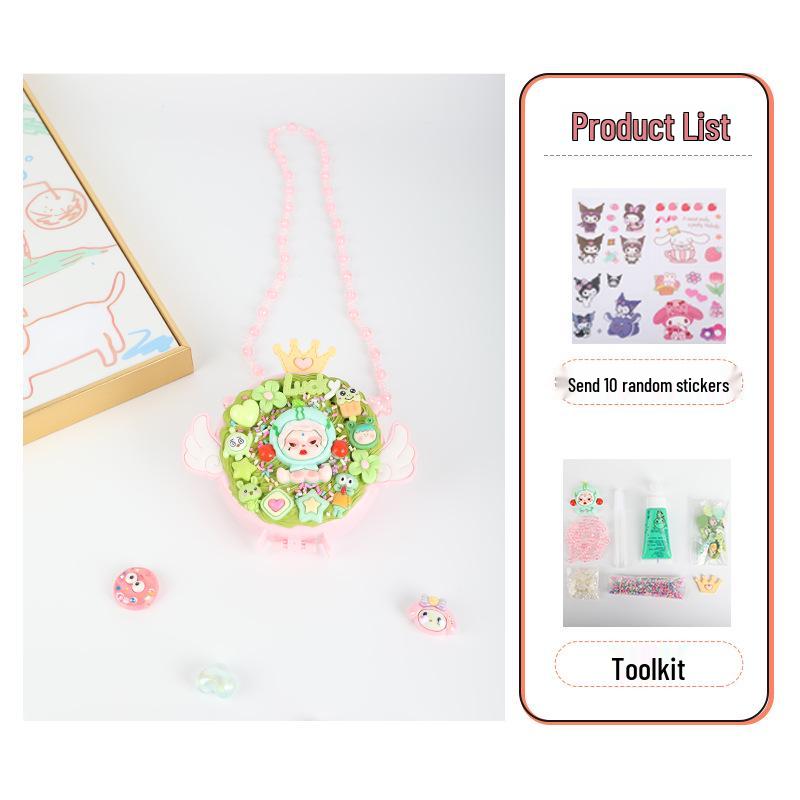 Kids' Handmade Cream PVC Crossbody Bag with Mirror Accessory