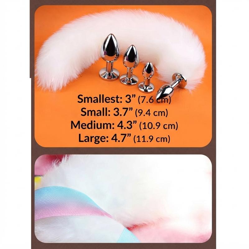Detachable Fox Tail Silicone Anal Plug, Beginner Back Toy with Cat Tail Design