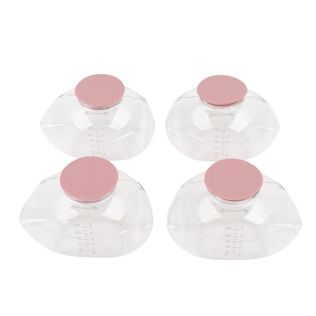 4 ks Sběrná nádobka na mateřské mléko pro nositelnou odsávačku mateřského mléka Momcozy M9, Sběrná nádobka na mléko, Příslušenství pro kojení, 150 ml