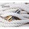 White Four-Strand Braided Cotton Cord, Various Thicknesses for Decorative DIY Weaving
