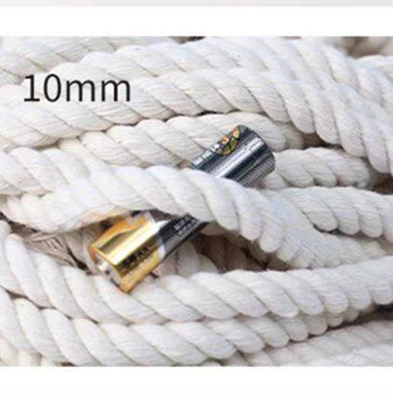 White Four-Strand Braided Cotton Cord, Various Thicknesses for Decorative DIY Weaving