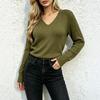 Women S Fitted V Neck Long Sleeve Knit Sweater For Commute