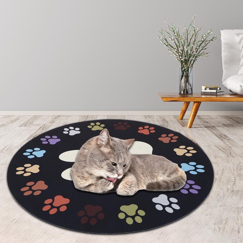 Pet Feeding Mat Dog Dish Mats Cartoon Paw Dog Feeding Mat Non-slip Absorbent Pet Bowl Pad Diatom Mud Pet Placemat Pet Shop