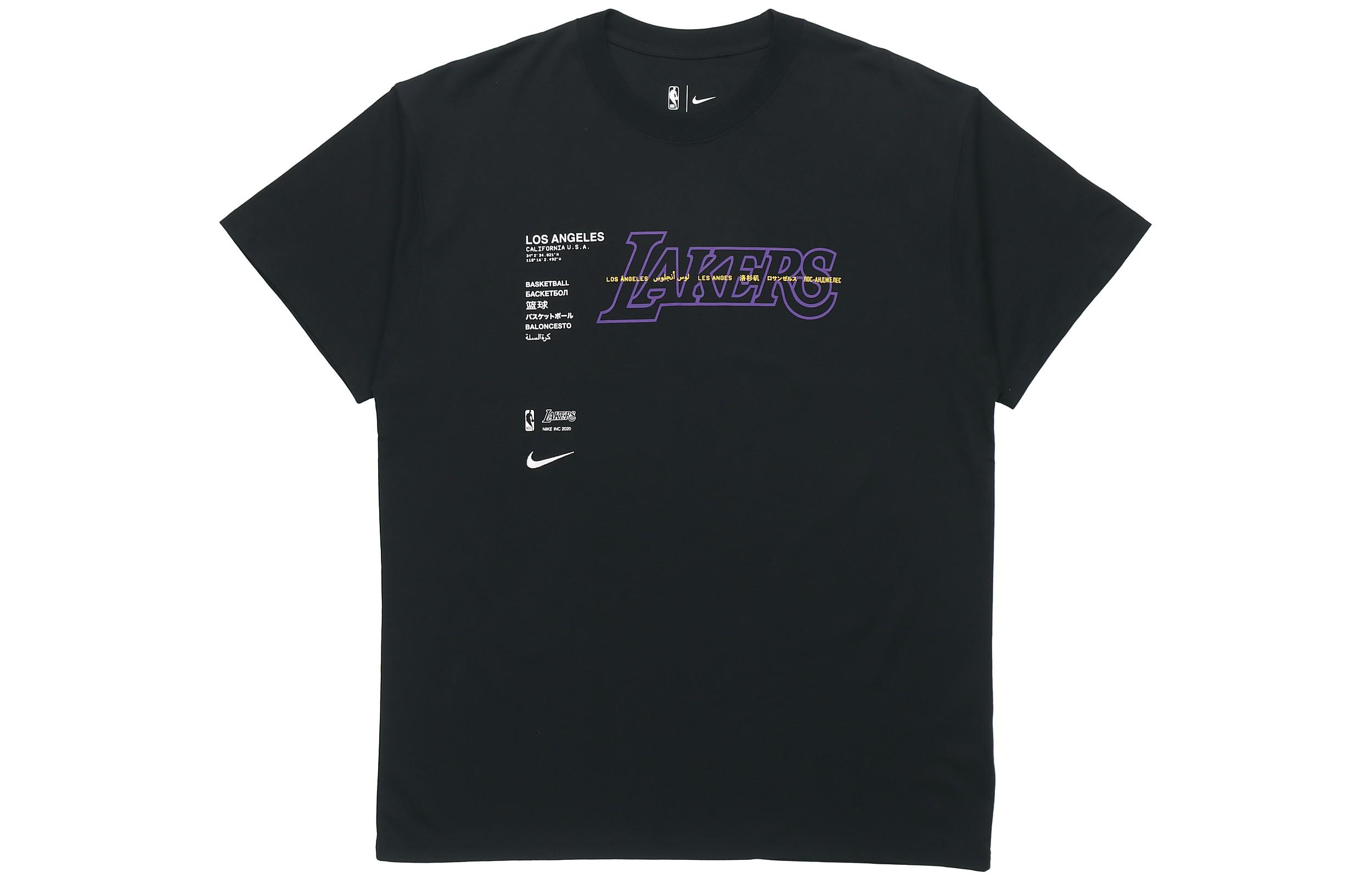 Nike NBA T Shirts Men s Black Crew Neck Moderate Straight Fit CK8028-010 M