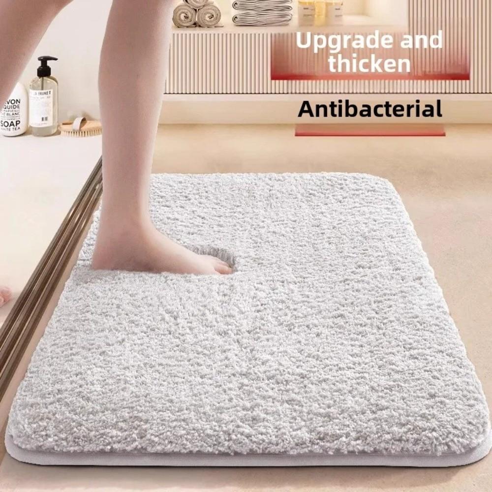 Ny Halkfri Badmatta Sammet Förtjockad Duschrumsdörrmatta Absorberande Krypterad Fluffig Badrumsmatta Badrumstillbehör
