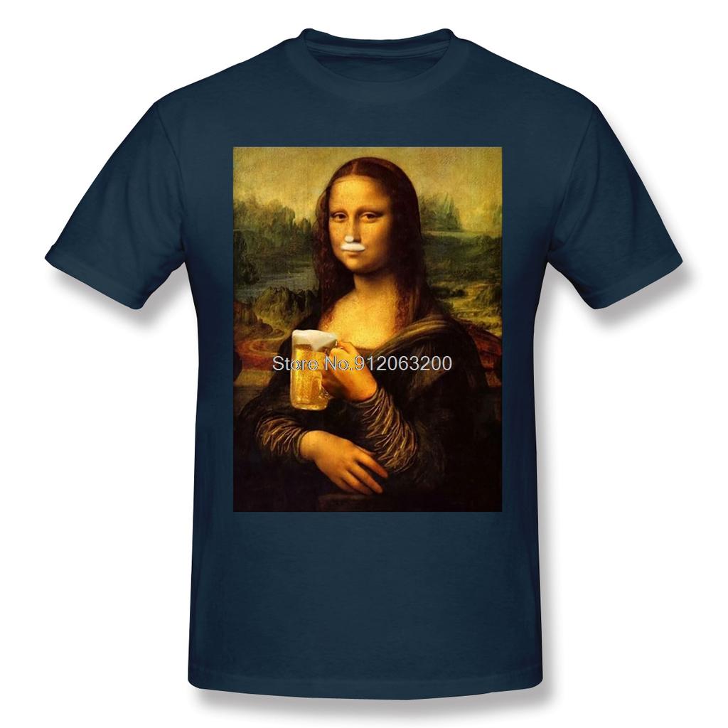 Rengoku Joke Beer Fashion Tshirt Design Spoof Mona Lisa Funny Design Humor Fantasty Cotton T Shirt Unisex Tshirt Streetwear