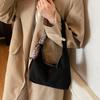 Retro Soft Pu Leather Women Shoulder Underarm Bags With Silk Scarf Casual Solid Color Ladies  Shoulder Bags