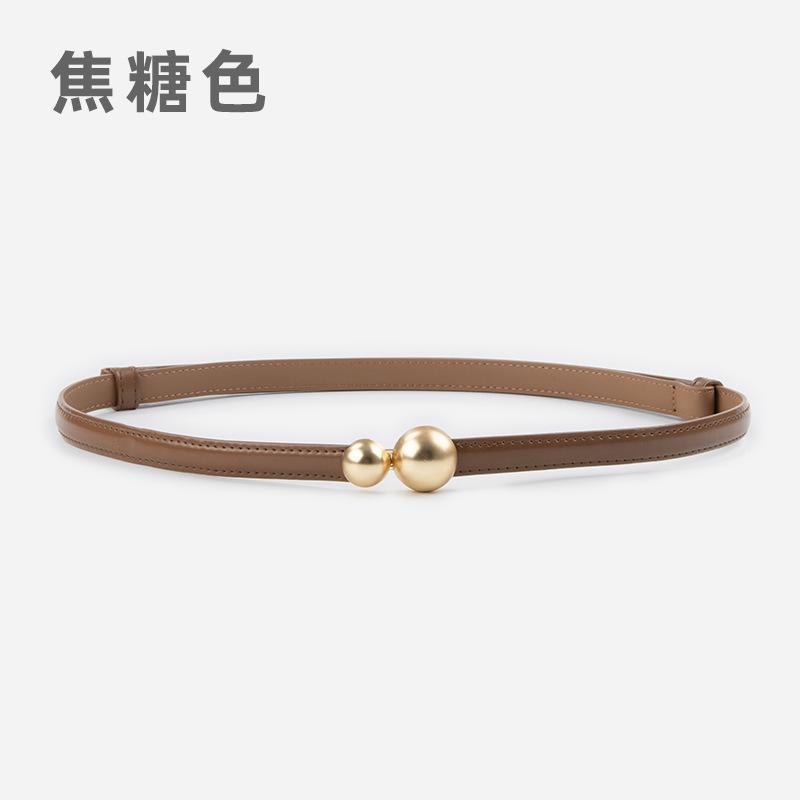 Buckle Women'S Belt Genuine Leather Women'S Belt Cowhide Waist Thin Women'S Belt Decorative Women'S Style