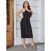 Sling Simple Dress for Women Sexy Backless Adjustable High Waist Long Dress Spaghetti Strap Bodycon Evening Party Dress Breathable Thin Plus Dress